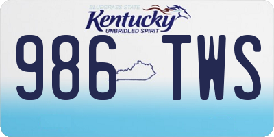 KY license plate 986TWS