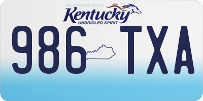 KY license plate 986TXA
