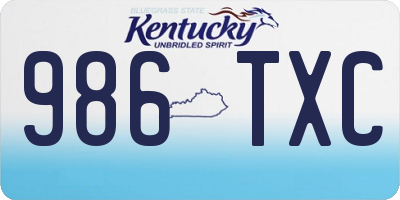 KY license plate 986TXC
