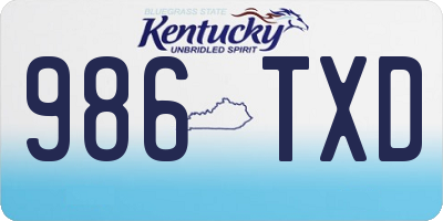KY license plate 986TXD