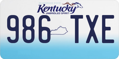 KY license plate 986TXE