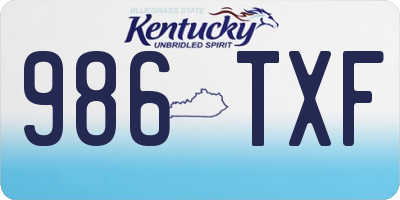 KY license plate 986TXF
