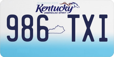 KY license plate 986TXI