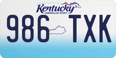 KY license plate 986TXK