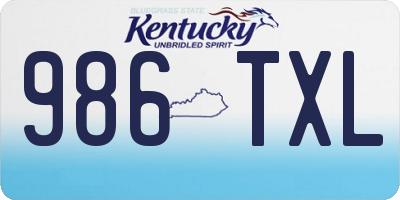 KY license plate 986TXL