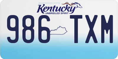 KY license plate 986TXM