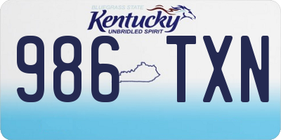 KY license plate 986TXN