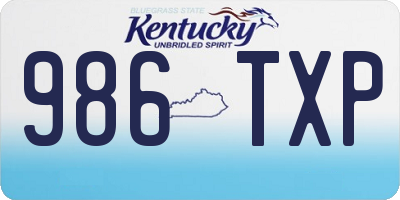 KY license plate 986TXP