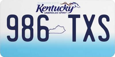 KY license plate 986TXS