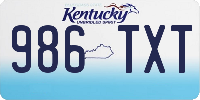 KY license plate 986TXT