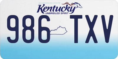 KY license plate 986TXV