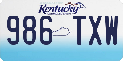 KY license plate 986TXW