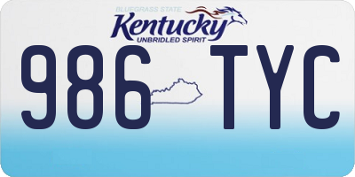 KY license plate 986TYC