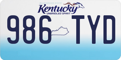 KY license plate 986TYD