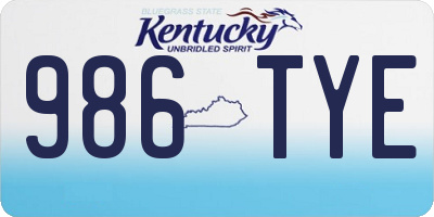 KY license plate 986TYE