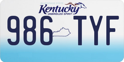KY license plate 986TYF