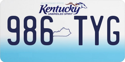 KY license plate 986TYG