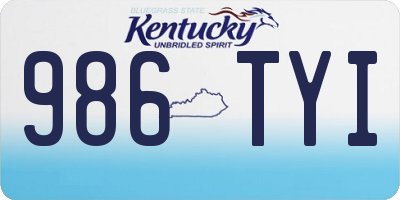 KY license plate 986TYI