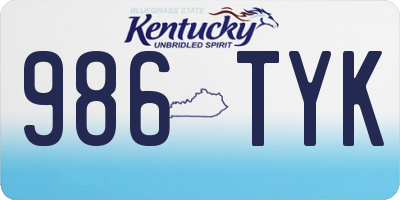 KY license plate 986TYK