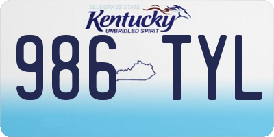 KY license plate 986TYL