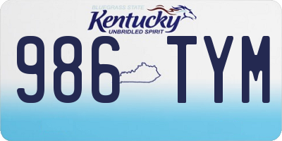 KY license plate 986TYM