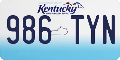 KY license plate 986TYN