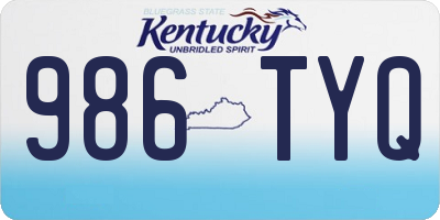 KY license plate 986TYQ