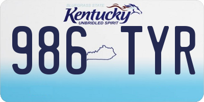 KY license plate 986TYR