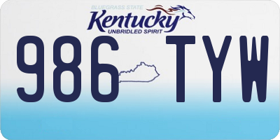 KY license plate 986TYW