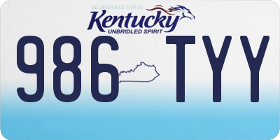KY license plate 986TYY