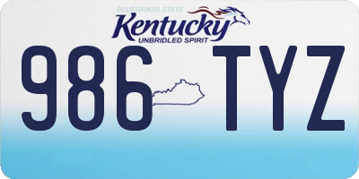 KY license plate 986TYZ