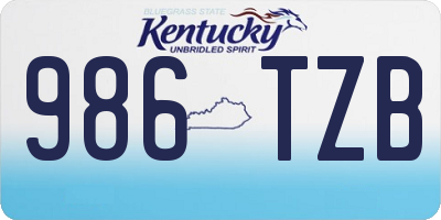 KY license plate 986TZB