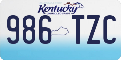 KY license plate 986TZC