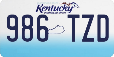 KY license plate 986TZD