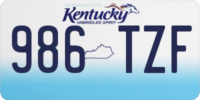 KY license plate 986TZF