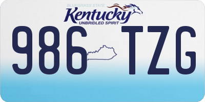 KY license plate 986TZG