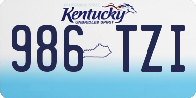 KY license plate 986TZI