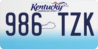 KY license plate 986TZK