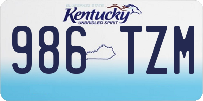 KY license plate 986TZM