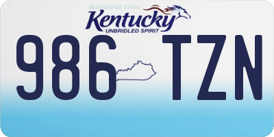 KY license plate 986TZN