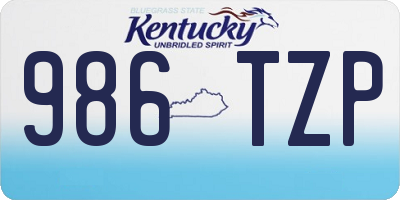 KY license plate 986TZP