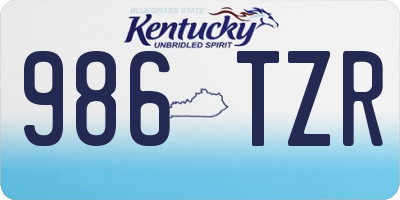 KY license plate 986TZR