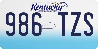 KY license plate 986TZS