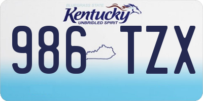 KY license plate 986TZX