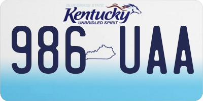 KY license plate 986UAA