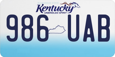 KY license plate 986UAB