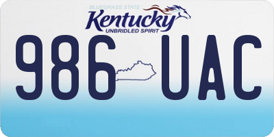 KY license plate 986UAC