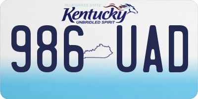 KY license plate 986UAD