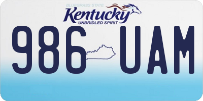 KY license plate 986UAM