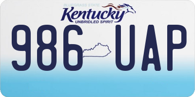 KY license plate 986UAP